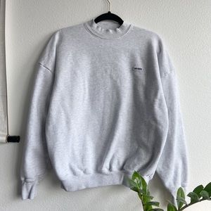 Joah Brown Classic Crew Pullover in Pearl Grey French Terry